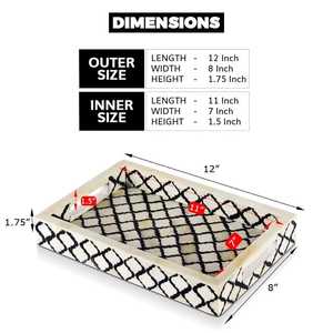 ถาดเสิร์ฟไม้ฝังกระดูกทำมือหรูหราถาดลวดลายขาวดำแบบทันสมัยสำหรับงานแต่งงาน - Product Image 6