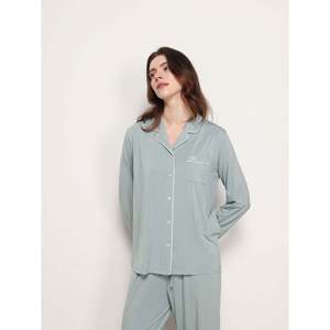 Conjunto de Pijama de Manga Larga para Mujer, Ropa de Bambú, Modal Suave con Spandex, Logotipo Personalizable, Conjuntos de Loungewear para Mujer, Tallas Grandes, Venta al Por Mayor - Product Image 2