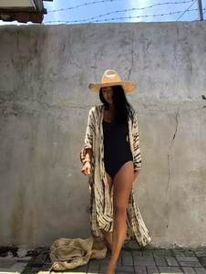 El más nuevo diseño hecho a mano Tie Dye Rayon Kimono Robe Beautiful One Size Floor-Length Kimono de mujer con cinturón Patrón sólido - Product Image 6