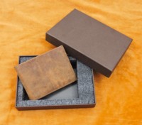 Coffret cadeau en cuir pliable marron personnalisé et panier-cadeau, personnalisation artisanale, ensemble cadeau promotionnel pour le bureau pour le Nouvel An