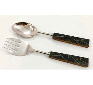 ชุดเซิร์ฟเวอร์สลัดสแตนเลส,มือจับเรซินโบราณล่าสุดและชุดเซิร์ฟเวอร์สลัดสแตนเลสพร้อมด้ามจับทำด้วยมืออันหรูหรา - Product Image 5