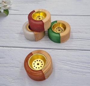 Quemador árabe moderno Bakhour-Resina y madera Dukhoon Madkhan para el hogar y la Oficina, elegante soporte de incienso con tapa - Product Image 3