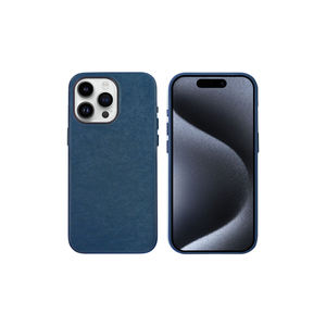 Coque en silicone Mimosa en microfibre premium JoieCreatif pour iPhone 15 Pro bleu - une coque de téléphone portable premium - Product Image 2