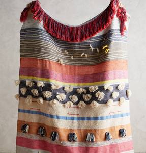 Manta tejida de chenilla de algodón bohemio, venta al por mayor, manta personalizada de algodón Boho 100%, mantas de Color con logotipo personalizado - Product Image 1