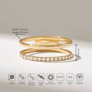 Anillo de Bodas de Oro Blanco Sólido de 14 Quilates con Diamantes Cultivados en Laboratorio para Mujer, con Corte Redondo Pequeño, Joyería Moderna para Mujer - Product Image 6