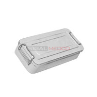 Boîte de rangement haut de gamme en acier inoxydable plaqué argent avec crochets sécurisés 200 x 100 x 50 mm pour bijoux de corps et piercings