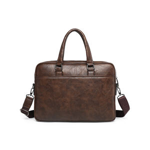 Sacoche pour ordinateur portable en cuir véritable pour homme, vintage, exécutif, bandoulière, imperméable, durable, simple, usage quotidien, écologique - Product Image 3