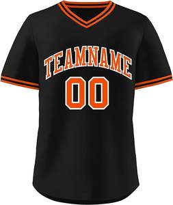 Nom de l'équipe personnalisée Logo numéro impression sport col en v vêtements de baseball maillots de baseball chemise - Product Image 3