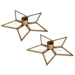 Candelabros de luz de té en forma de luna al por mayor hechos a mano con metal y vidrio para Decoración de mesa para el hogar y la boda - Product Image 5