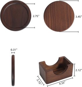 Ensemble de sous-verres ronds en bois personnalisés pour la cuisine domestique Sous-verres en bois de style classique pour bar - Product Image 2