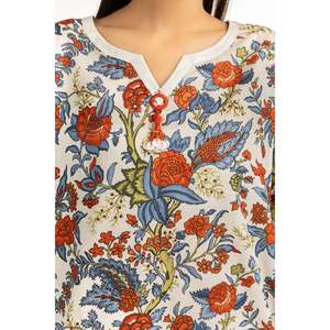 IUSTKSD-996 Conjunto de 3 Piezas para Mujer, Casual, Verano, Transpirable, Cuello en V, Manga Tres Cuartos, Estampado - Product Image 1