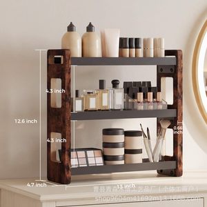 Estante de Almacenamiento de Esquina de Tres Niveles Ironwood para Baño, Organizador de Artículos de Aseo y Estante para Especias de Cocina - Product Image 1