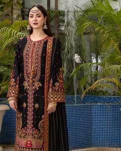 Lehenga choli de mariée multicolore à broderie lourde pour femmes pour la fête de mariage, vêtements indiens pakistanais en gros - Product Image 1