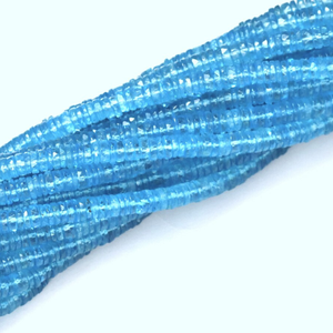 Cuentas de Topacio Azul Suizo AAA: Forma de Neumático Facetada, 5-8 mm, 7/15 Pulgadas - Product Image 3