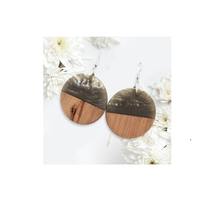 Pendientes de resina y madera a la moda para mujer, accesorios de joyería de moda hechos a mano para niñas o mujeres - Product Image 6