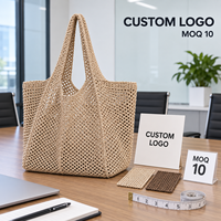 Sac fourre-tout en tricot jacquard avec logo personnalisé, poignée renforcée, coutures renforcées, commandes en gros bienvenues, stock disponible, expédition rapide