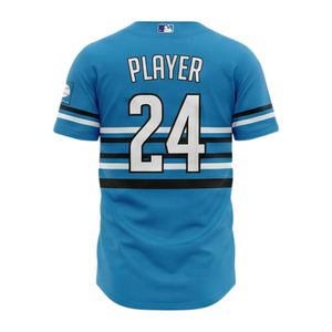 Maillot de baseball pour homme adulte en polyester 100% respirant à séchage rapide, col en V, imprimé sur mesure par sublimation, tissu uni de 300 grammes - Product Image 3