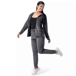 Survêtements respirants de haute qualité pour femmes couleur grise fermeture éclair sweat à capuche vêtements d'entraînement jogging survêtements pour femmes - Product Image 4