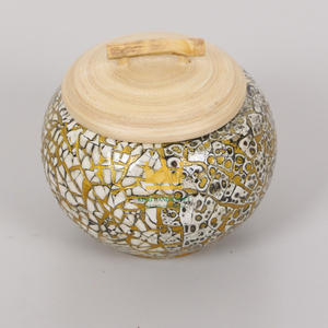 Bol à soupe en bambou naturel à prix bon marché avec décorations rustiques du Ramadan en nacre pour le stockage ou la fête à motif rond Vietnam - Product Image 3