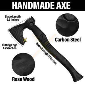Hache Viking en acier au carbone faite à la main manche en bois de rose meilleur bricolage industriel pour anniversaire anniversaire cadeau de mariage type hachette - Product Image 4