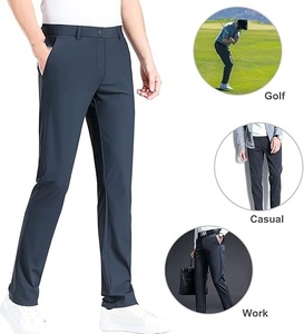 Pantalones de golf de cintura alta para hombre, tela de lona, versátiles para paseos al aire libre, entrenamientos, viajes y uso diario informal - Product Image 2