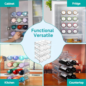 Support de rangement de tasse organisateur de bouteille d'eau empilable <span class=keywords><strong>pour</strong></span> réfrigérateur armoires de <span class=keywords><strong>cuisine</strong></span> 4 niveaux organisateur de bouteille d'eau de vin support de support - Product Image 6