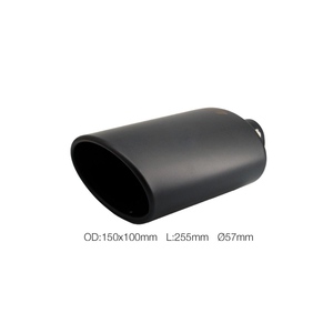 Tuyau d'échappement ovale de 57 mm, en acier inoxydable noir - Product Image 1