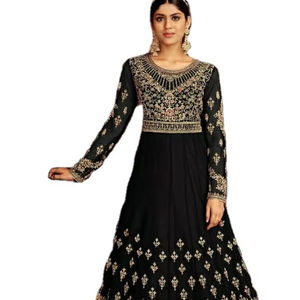 Qualité supérieure Long étage travail fil à broder travail concepteur longue robe Anarkali ensemble à définir et unique disponible - Product Image 1