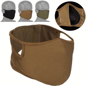 M/L masker taktis luar ruangan, pelindung setengah wajah elastis adem untuk berkuda tempur berburu CS <span class=keywords><strong>Airsoft</strong></span> Paintball menembak - Product Image 1