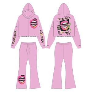 Conjunto de 2 piezas de retazos con estampado de farol 3D personalizado para mujer, pantalón de chándal de pierna ancha, Sudadera con capucha, logotipo de invierno, tela de talla grande - Product Image 4