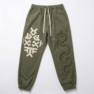 Pantalon de survêtement ample en molleton épais pour homme, personnalisable en 3D pour broderie, écologique, style streetwear vintage Y2K, coupe ample - Product Image 1