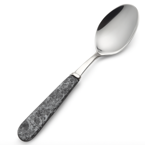 Cuchara para servir con mango de resina de efecto mármol crema, cuchara de comida Premium de acero inoxidable, vajilla elegante, cubiertos recién llegados - Product Image 5