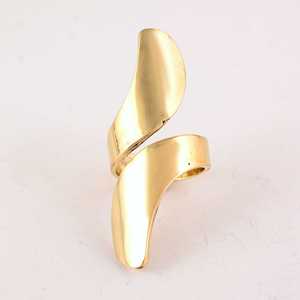 Unique Design Minimalist Wave <b>Ring</b> Boho Brass <b>Ring</b> for Women 18k Gold Plated Curved <b>Statement</b> Jewelry for Wholesale/OEM/ODM - Product Image 5