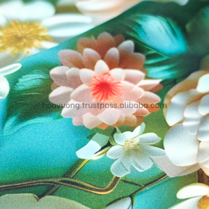 Vải lụa in hoa, chất liệu gấm sống động dành cho đầm nữ - Product Image 4
