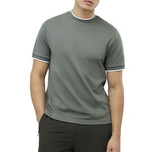 T-Shirt Unisex Slim Fit Heavyweight High Quality Material Ribs <b>Arms</b> Comfortable Design Screen Print Logo Blank Summer T-Shirt - Product Image 4