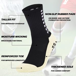 Calcetines deportivos atléticos para hombre, 4 pares, Calcetines antideslizantes para fútbol, fútbol, baloncesto, 90%, nailon, 6%, poliéster, 4%, Material de elastano - Product Image 6