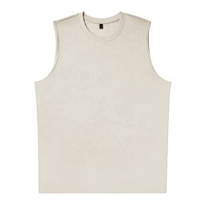 Vêtements de musculation pour la course à pied, vente en gros, débardeur d'entraînement 100% coton, veste de fitness, hauts vierges personnalisés, débardeur sans manches pour hommes - Product Image 5