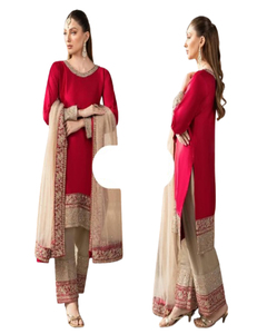 Hợp thời trang Linen văn phòng mặc kurti thiết lập với tinh vi thêu và nút Placket cho người lớn phong cách salwar thiết kế - Product Image 1