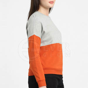 Nouvelle mode femmes de haute qualité décontracté à manches longues sweat-shirt col rond Logo privé personnalisé adulte femmes pull sweat - Product Image 3