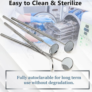 Miroir dentaire manuel de haute qualité avec option lumière LED, réflecteur buccal en acier inoxydable, certifié CE, léger pour une inspection buccale précise - Product Image 6