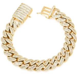 Bracelet Miami Cuban Link en diamant glacé de 24 mm, bijoux hip-hop - Product Image 3