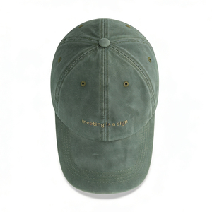 Casquette de baseball sportive verte délavée style vintage, broderie personnalisée, toile légère et respirante, boucle réglable en cuivre argenté courante - Product Image 4