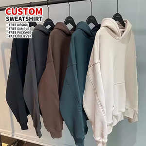 Sweat à capuche oversize en molleton de coton épais 400g pour homme, écologique, sans cordon, vierge OEM, avec logo brodé personnalisé - Product Image 1