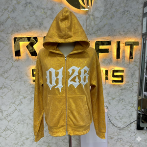 Sweat à capuche zippé Sport Edition, coupe parfaite, imprimé en relief, fabrication en usine, prix bas, sweat à capuche pour hommes, sweat à capuche pour hommes - Product Image 1