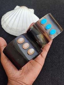 Cuerno orgánico hecho a mano de lujo al por mayor Natural búfalo buey vaca cuerno brazalete joyería de moda para hombres y mujeres - Product Image 2