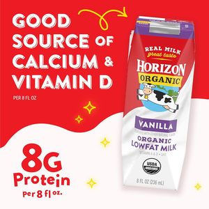 Horizon Organic <b>Shelf</b> Stable 1% Lowfat Vanilla Milk <b>Boxes</b>, Pack of 18 - Product Image 2