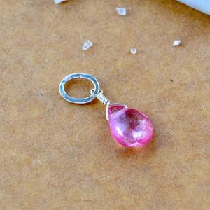 Colgante de Topacio Rosa en Forma de Lágrima, Piedra de Nacimiento de Octubre, Gema Rosa, Chapado en Oro Rosa, Joyería Delicada Hecha a Mano - Product Image 5