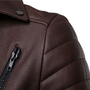 Fabricante de fábrica Mejor Precio Chaqueta de cuero genuino para los hombres transpirable Hombres a prueba de viento Chaqueta de cuero OEM Abrigo personalizado - Product Image 3