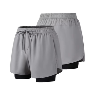 Short de jogging OEM personnalisé, décontracté, respirant, séchage rapide, confortable, double couche, uni, style urbain, taille élastique, pour l'entraînement - Product Image 4