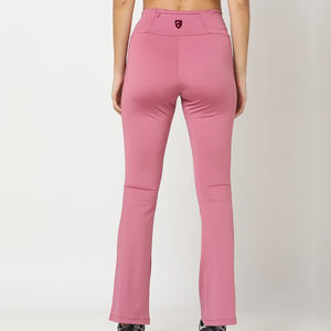 Leggings acampanados de algodón 100% de cintura alta para mujer, ropa deportiva informal para gimnasio, pantalones de Yoga activos de talla grande, venta al por mayor - Product Image 3